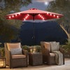 SMUG 10FT Solar Patio Umbrella with 32 LED Lights, Outdoor