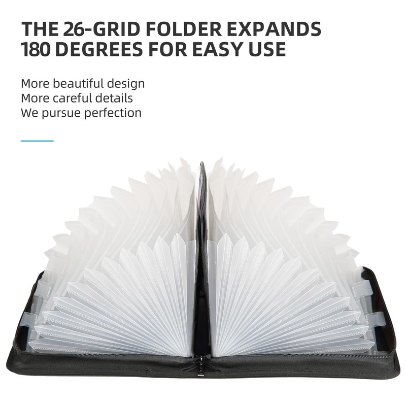 JUNDUN Fireproof Document Organiser - 26 Pockets Expanding File Folder