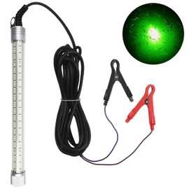 Underwater Fishing Light Super Bright 40000 Lumens 12V 80W LED Submersible Fishing Light Green Night Fish Attracting Lamp Waterproof Bait Finder Attractants Boat Lamp for Snook Crappie