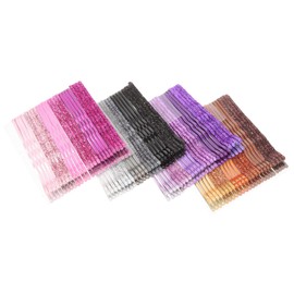Gatuida 96Pcs Glitter Hair Clips Metal Bobby Pins Pink Purple Black Durable Stoving Varnish Hair Barrettes for Women Travel Friendly Styling Accessories