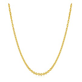 USIGONG 18k Gold-Plated over Sterling Silver 1.5mm O-word Chain Delicate Lightweigtht Thin Rope Chain Necklace (18 inch - 1.5 mm)