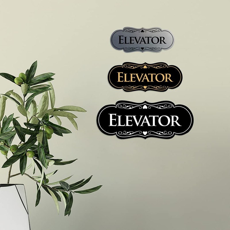 Signs ByLITA Designer Elevator Sign (White) - Large