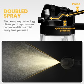 Shadcoler 2 in 1 Ölsprüher für Speiseöl, Öl Sprühflasche für Heißluftfritteuse, Ölspray Dispenser zum Kochen, Rapsöl Öl Sprüher, Glas Oil Sprayer Bottle zum Kochen, Backen, Grillen und Salate 470ml