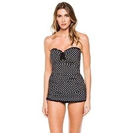 Profile by Gottex Women's Bali Bandeau Tankini Top Black/White 16
