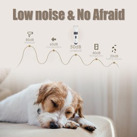 Dog Grooming Clippers, Low Noise, Electric Quiet, Adjustable Clipper Comb, Rechargeable Cordless Dog Hair Clippers for Dogs Cats Pets (White)