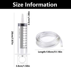 Syringe 100ml, Syringes, Large Syringe, Plastic Syringe, Big Syringe, Large Plastic Syringe with 130cm Hose Tube, For Scientific Labs, Nutrient Measuring, Watering, Refilling