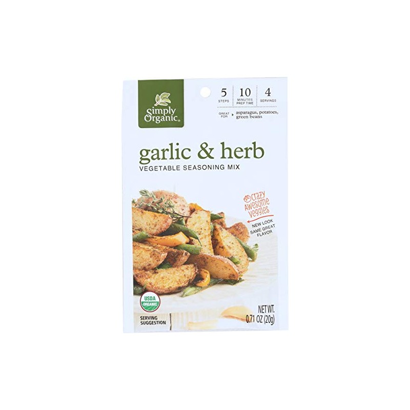 Simply Organic Garlic & Herb Vegetable Seasoning Mix, Certified Organic,