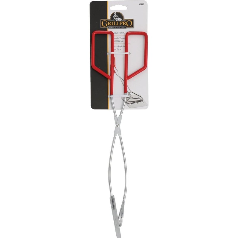 GrillPro 40730 Chrome Plated 2-in-1 Turner/Tong, Silver