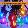 abulber G40 Multicolor Led Outdoor String Light Bulbs,Shatterproof Waterproof, E12