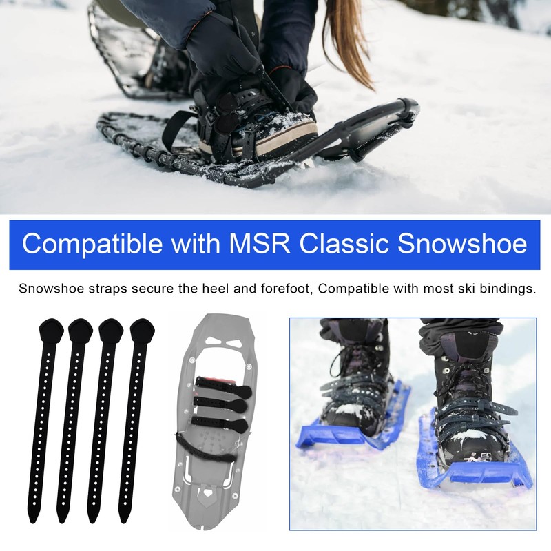 4 Pack 12 Inch Snowshoe Straps Replacement for MSR Classic