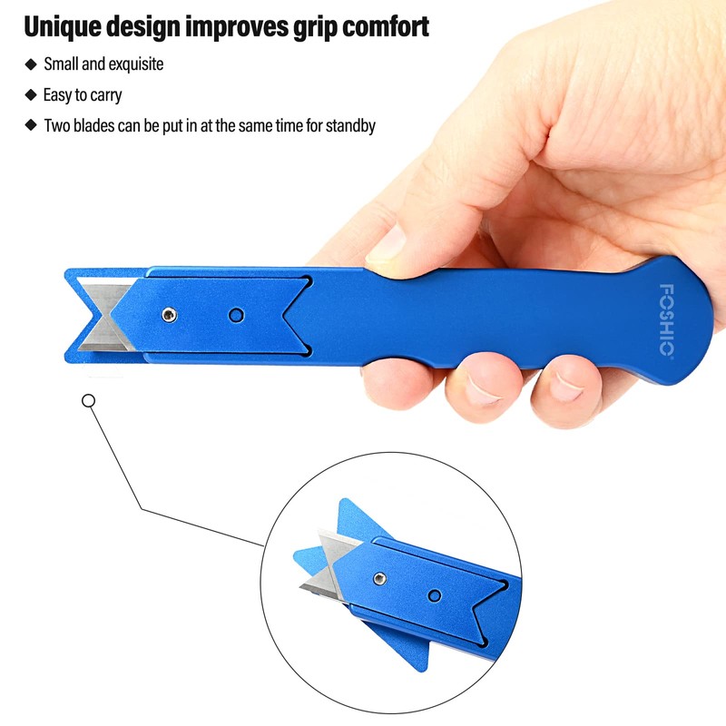 FOSHIO Vinyl Wrapping Paper Cutter with 10PCS Cutter Blades, Blue