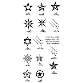THE FANTASY Tattoo Sticker Star Moon Sun Sign (hm765)