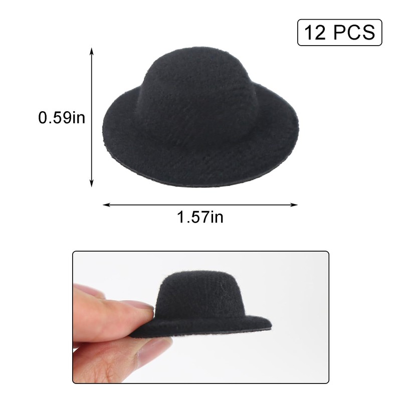 ASUNFO 12 Pcs Mini Top Hat for Craft Plush Top