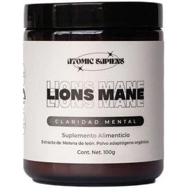 Atomic Sapiens™ Melena de León 100g Polvo Orgánico | Hongo Adaptógeno y Nootrópico Natural | Suplemento Alimenticio Keto | Sin Azúcar Añadida, Sin Rellenos, 100% Natural