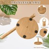 Leinuosen Rattan Paper Towel Holder Woven Wood Paper Towel Stand