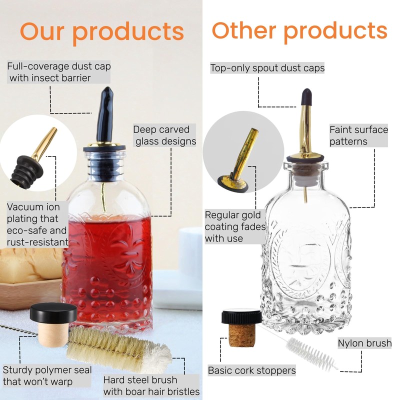 Shining Craft Syrup Dispenser Bottles Set, 4 Pack 7 OZ