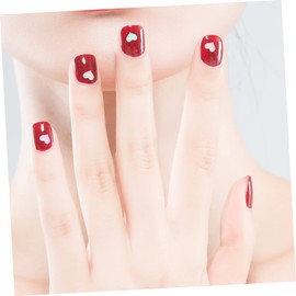 WOONEKY Resin Heart Nail Charms Set Light Changing Effect Nail Art Charms for Women Men 6 Pieces for Manicure