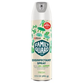 FamilyGuard Disinfectant Spray Aerosol, Antibacterial & Sanitizing Spray, Use on 100+ surfaces including where kids & pets play, Fresh Scent, 17.5 oz (Pack of 1)