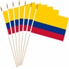 LUSEOAN 20 Pack Colombia Mini Stick Flags Colombian Small Miniature