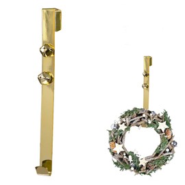 30cm Wreath Hanger with 2 Jingle Bells - Gold