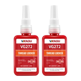 272 Orange High Temp High Strength Threadlocker - Resists 230°C Heat & Harsh Chemicals - Permanent High-Strength Adhesive for Bolts & Nuts- Industrial Size - 3.38Oz/50ml*2 Avoid Frequent restocking