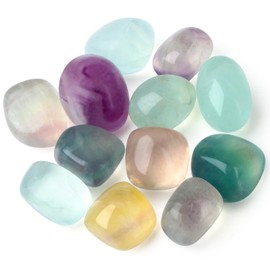 DUQGUHO Fluorite Crystals Healing Crystal Stones Set Natural Crystals Bulk Irregular Stones 0.45 lbs