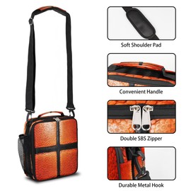 ADTASU Basketball Lunch Box Kids, Insulated Lunch Bag Boys, Reusable Portable Lunch Bags Lunchbox with Adjustable Shoulder Strap and Water Bottle Holder for Work School Travel