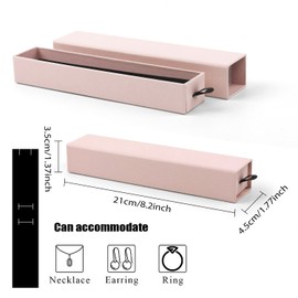 Lainrrew Jewelry Gift Box, Luxury 12-Pack Jewelry Gift Box Velvet-Lined, Compact Drawer Style for Earrings & Rings, Stylish Necklace Bracelet Organizer, 8.3x1.8x1.4 Inches (Pink)