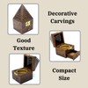 vrinda Wooden Pyramid Cone/Charcoal Burner with Storage Net Carving