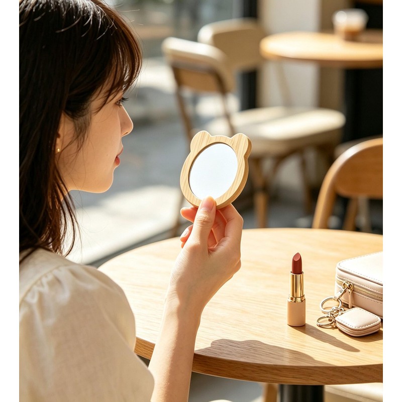 Small Round Hand Mirrors Mini Mirror (Bear), 2.76In, 6 PCS