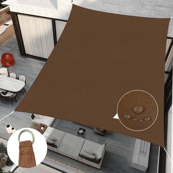 RICHIE Upgrade 16'x20' Sun Shade Sail Rectangle Canopy, Water Resistant