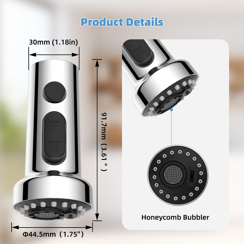 Hibbent Stainless Steels Pull Down Faucet Head Replacement, NSF/ANSI/CAN 61