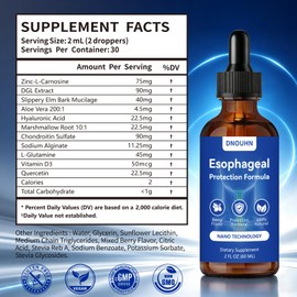 EsoRepair Nano Drops, with Slippery Elm Bark, Zinc L-Carnosine, L-Glutamine, Aloe Vera Extract | Supports Digestive, Throat & Stomach Wellness, Non-GMO, Dairy-Free, 2 Fl Oz