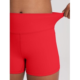 MCEDAR Girls Biker Shorts High Waisted Yoga Athletic Volleyball Shorts Soft Dance Shorts 031-Red-CM