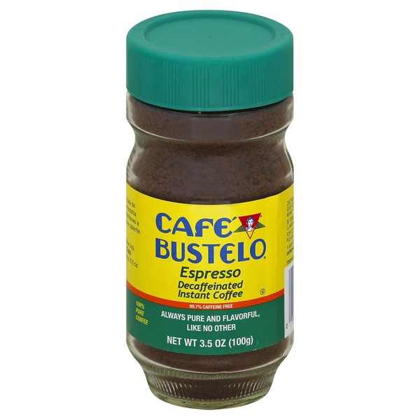 Café Bustelo Decaffeinated Instant Espresso 97 % Caffeine Free, 3.52 Ounce (Pack of 4)