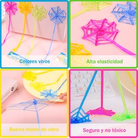 ZHEYU Juguetes Coloridos de Manos pegajosas,50Juguetes Divertidos con Forma de Palma,Mochi Squeeze Infantil,Manitas Pegajosas para Niños,Regalos Fiesta,Regalos para niños y niñas. (Forma de telaraña)