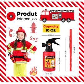 ALINK 12 PCS Fire Extinguisher Cups with Lids and Straws, 10 oz Plastic Kids Party Favor Cups for Fireman Party Supplies Firefighter Firetruck Rescue Themed Birthday Party Decorations