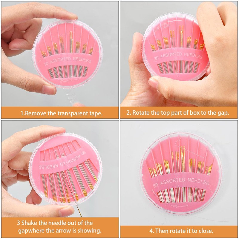 JollMono 30Pack Premium Sewing Needles for Hand Sewing Repair, 6