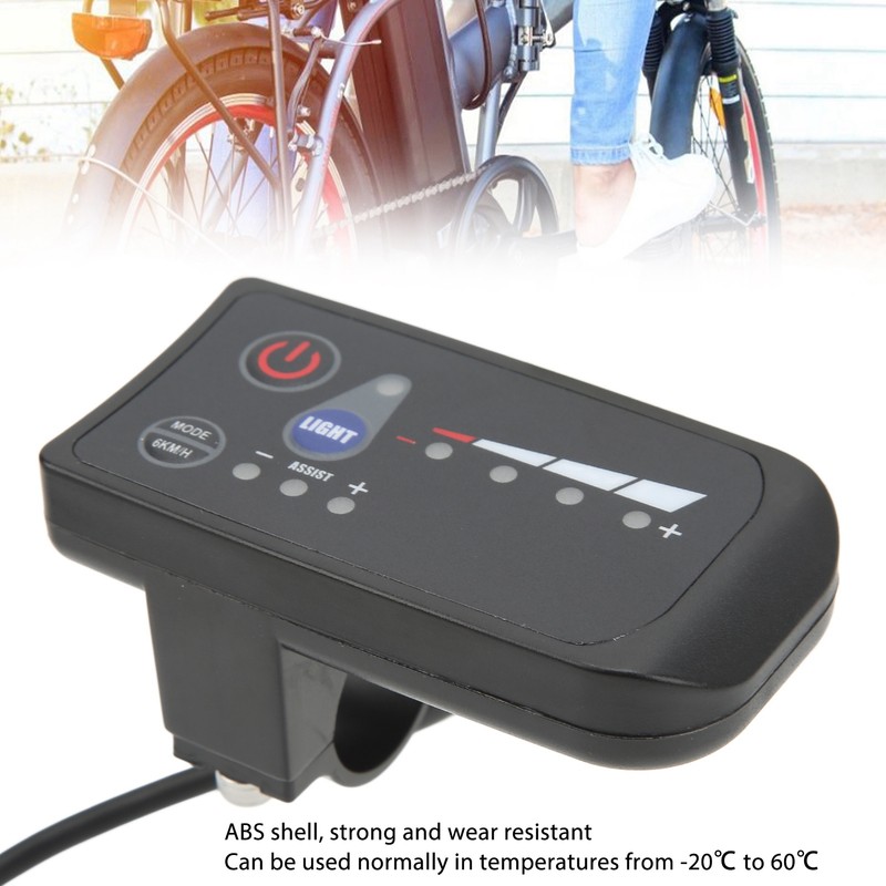 Electric Bike Power Display Meter Waterproof 5 Pin Interface ABS