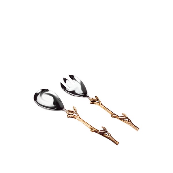 Godinger Goldleaf Set Of 2 Salad Servers