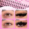 Long Fluffy Lash Clusters Kit 200D with Bottom Lashes, 16-25mm