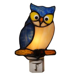 DUONAYU Stained Glass owl Night Light,studyroom Night Light，Suitable for Living Room、Corridor、Bedroom.Plug into Wall.DYM9008