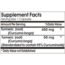 Turmeric Extract 500mg Curcuminoids 95% // 100 Capsules // Pure // by PureControl Supplements