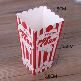 Happium Popcorn Boxes 10 Pack Retro Popcorn Carton Sweet Containers for Film Night Cinema Movie Night Birthday Sleepover Party Bags Treats Red, White