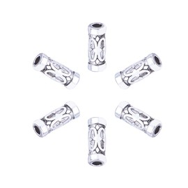 PH PandaHall 100pcs Column Spacer Beads Tibetan Tube Beads Alloy Antique Silver Metal Jewelry Spacers Loose Beads Charms for Bracelet Necklace DIY Jewelry Making, 13x5mm, Hole: 3mm