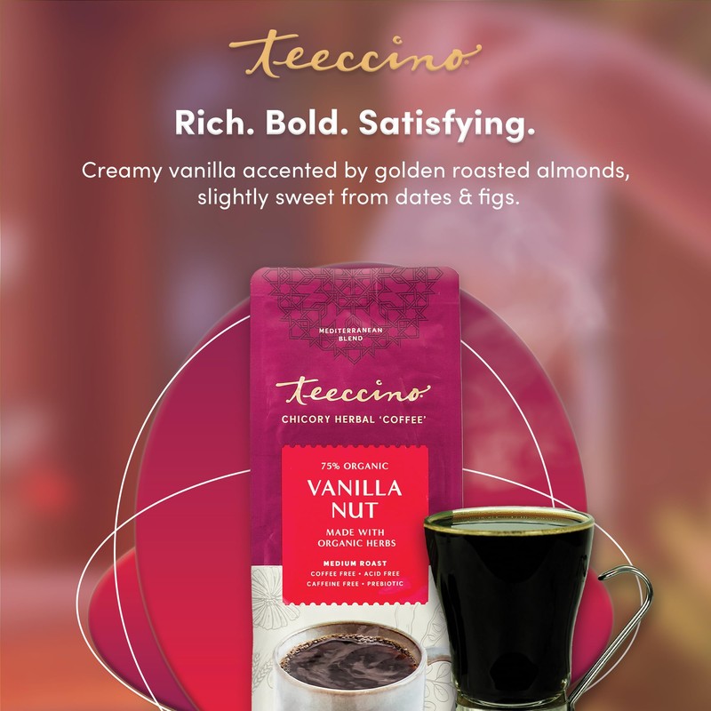 Teeccino Vanilla Nut Chicory Coffee Alternative - 11 Ounce -