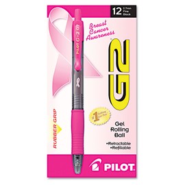 Pilot 31332 Gel Pen,Rolling Ball,Retractable, Fine Pt,PK/Barrel, BK/Ink