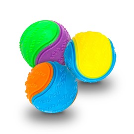 Rightwell Dog Balls, 3Pcs Squeaky Dog Ball, Scooby Doo Dog Ball Toy Teeth Cleaning Puppy Interactive Chew Durable Toy