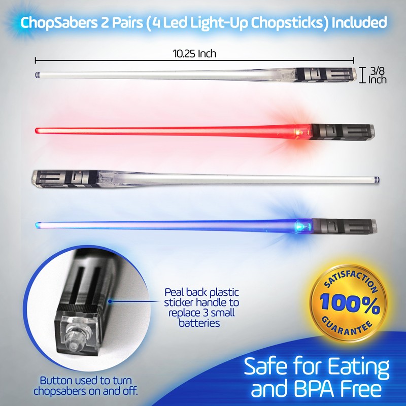 Lightsaber Chopsticks Light Up - LED Glowing Light Saber Chop