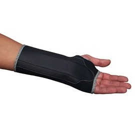 LTG Neoprene Support Wrist Brace Use for Carpal Tunnel Arthritis Sprains Strains (Small - Medium(Left), Black with Grey Border)
